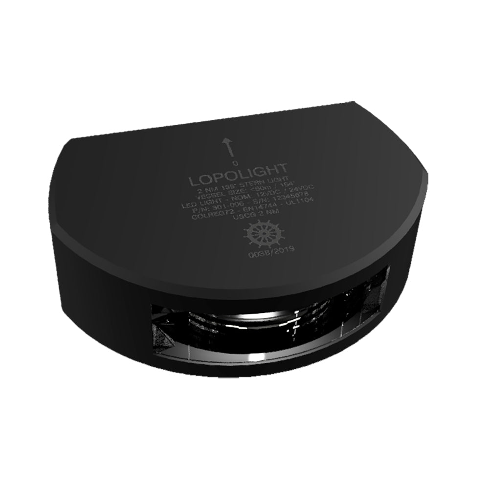 Lopolight Series 301006  Stern Light wDeck Light  2NM  Vertical Mount  White  Black Housing  6M Cable 301006B6M