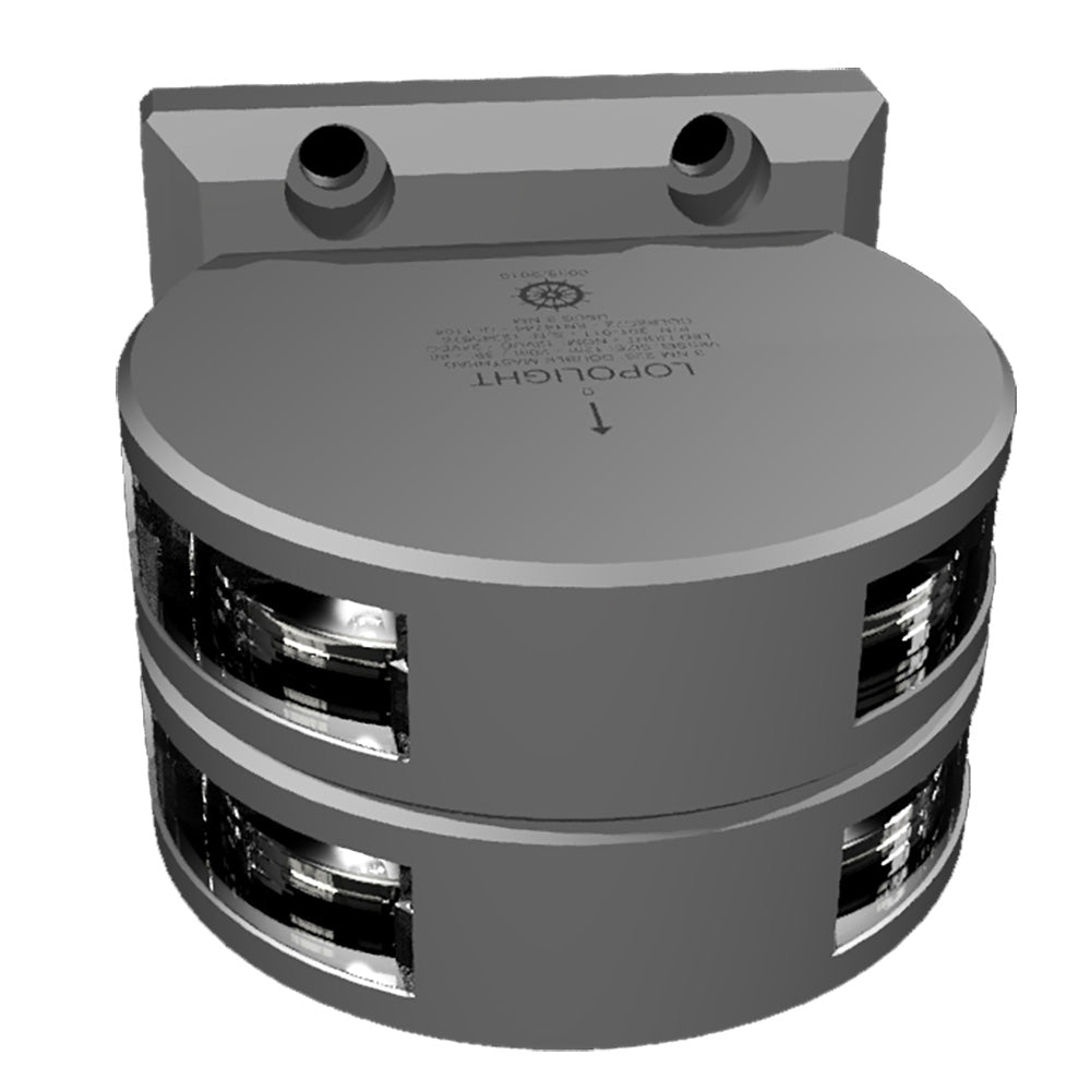 Lopolight Series 201011  Double Stacked Masthead Light  3NM  Vertical Mount  White  Silver Housing 201011ST
