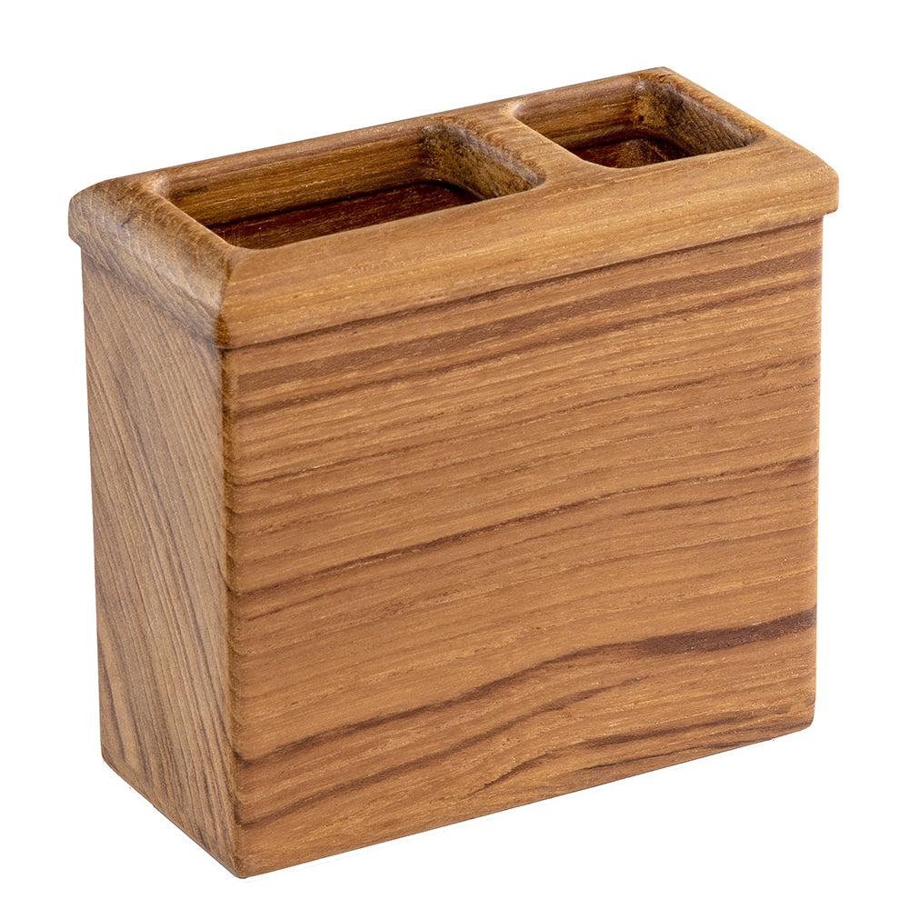 Whitecap Square Toothbrush Holder Oiled  Teak 63111
