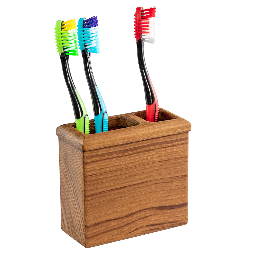 Whitecap Square Toothbrush Holder Oiled  Teak 63111