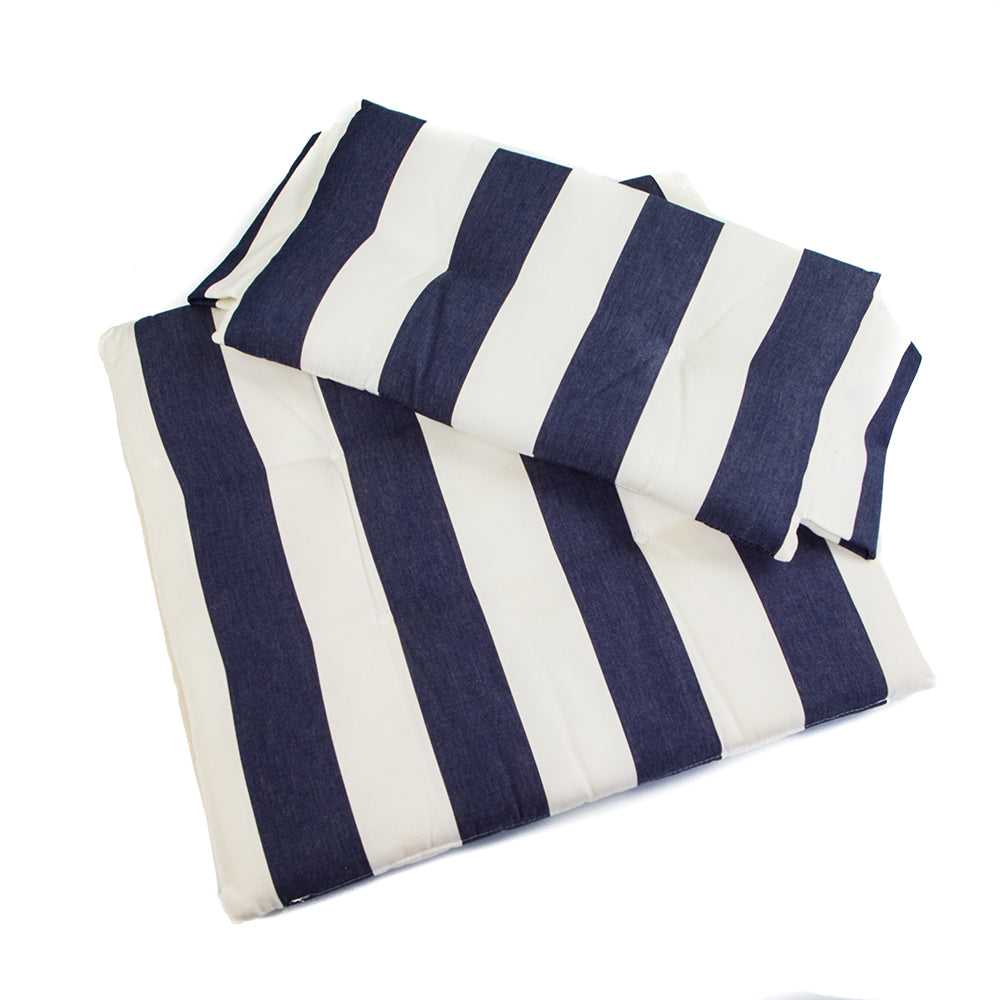Whitecap Directors Chair II Replacement Seat Cushion Set  Navy  White Stripes 87240