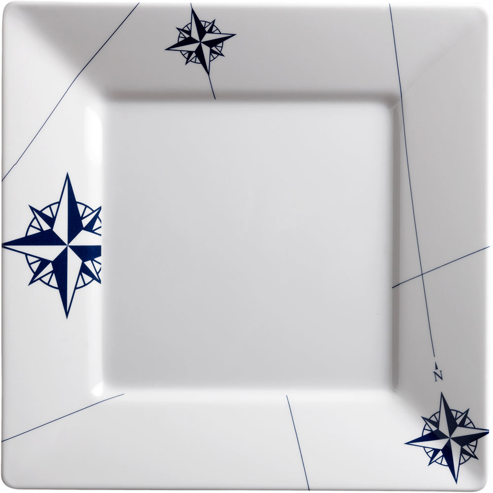 Marine Business Melamine Square Flat Dinner Plate  NORTHWIND  10 x 10 Set of 6 15021C
