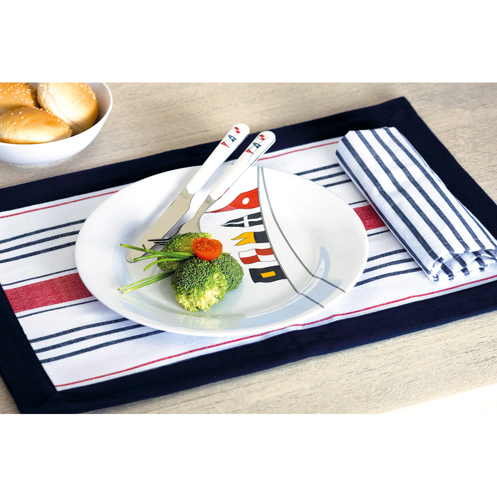 Marine Business Melamine NonSlip Flat Round Dinner Plate  REGATA  10 Set of 6 12001C