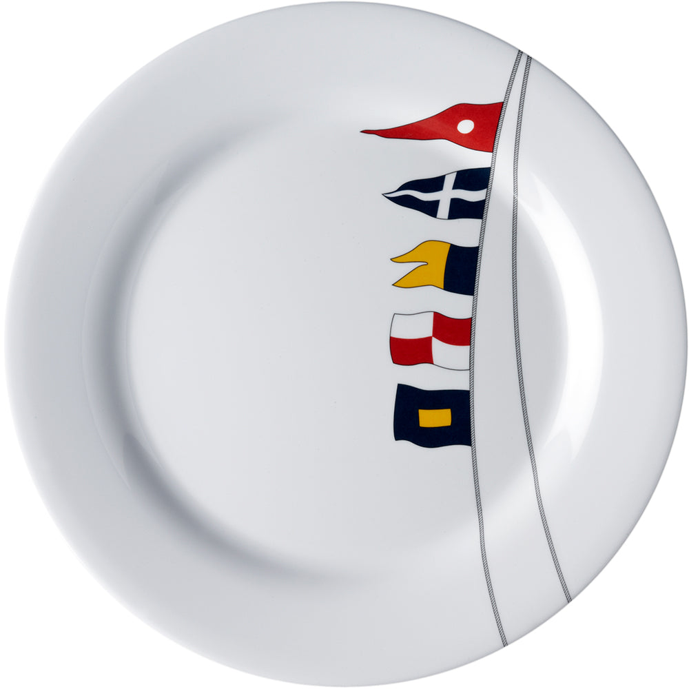 Marine Business Melamine NonSlip Flat Round Dinner Plate  REGATA  10 Set of 6 12001C