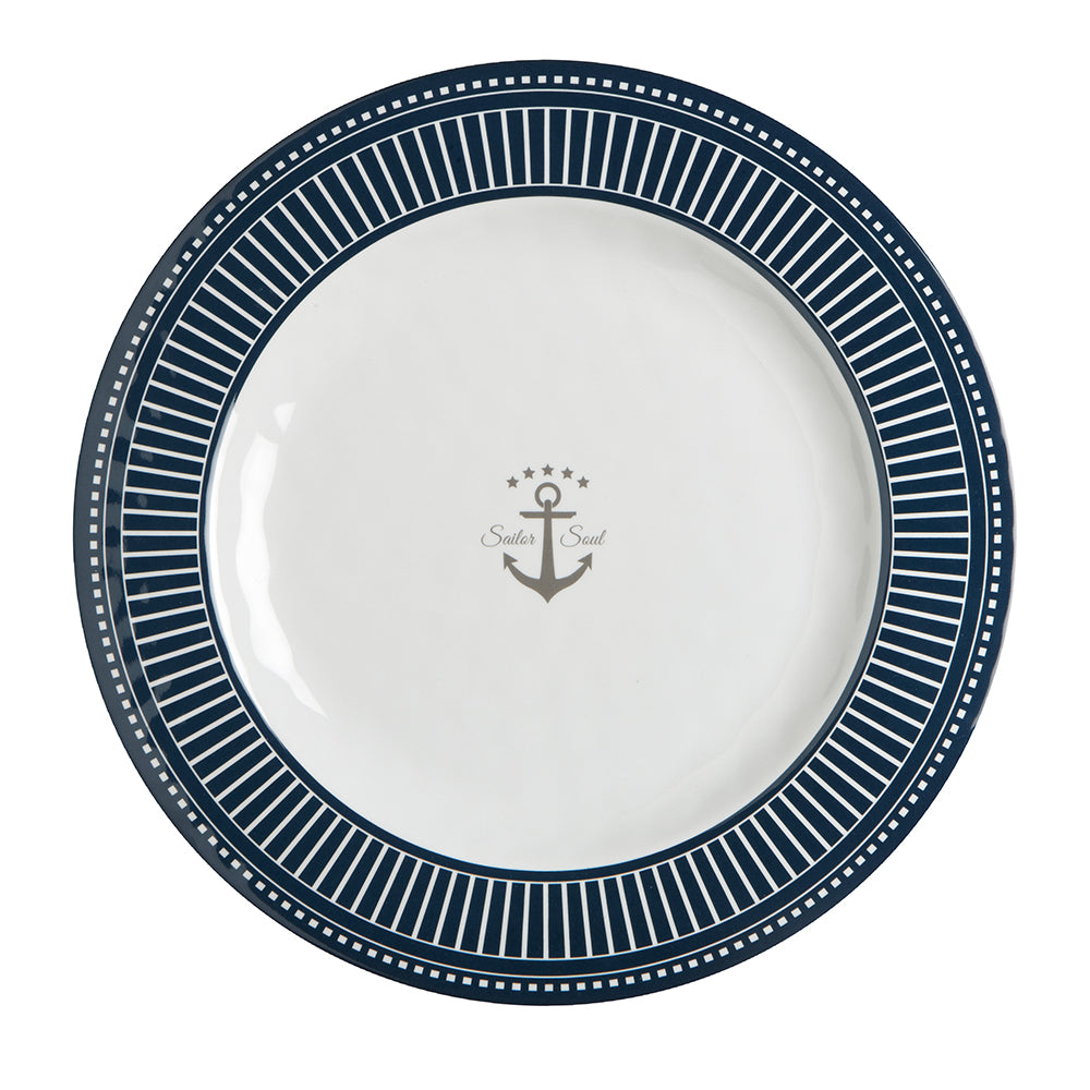 Marine Business Melamine Flat Round Dinner Plate  SAILOR SOUL  10 Set of 6 14001C