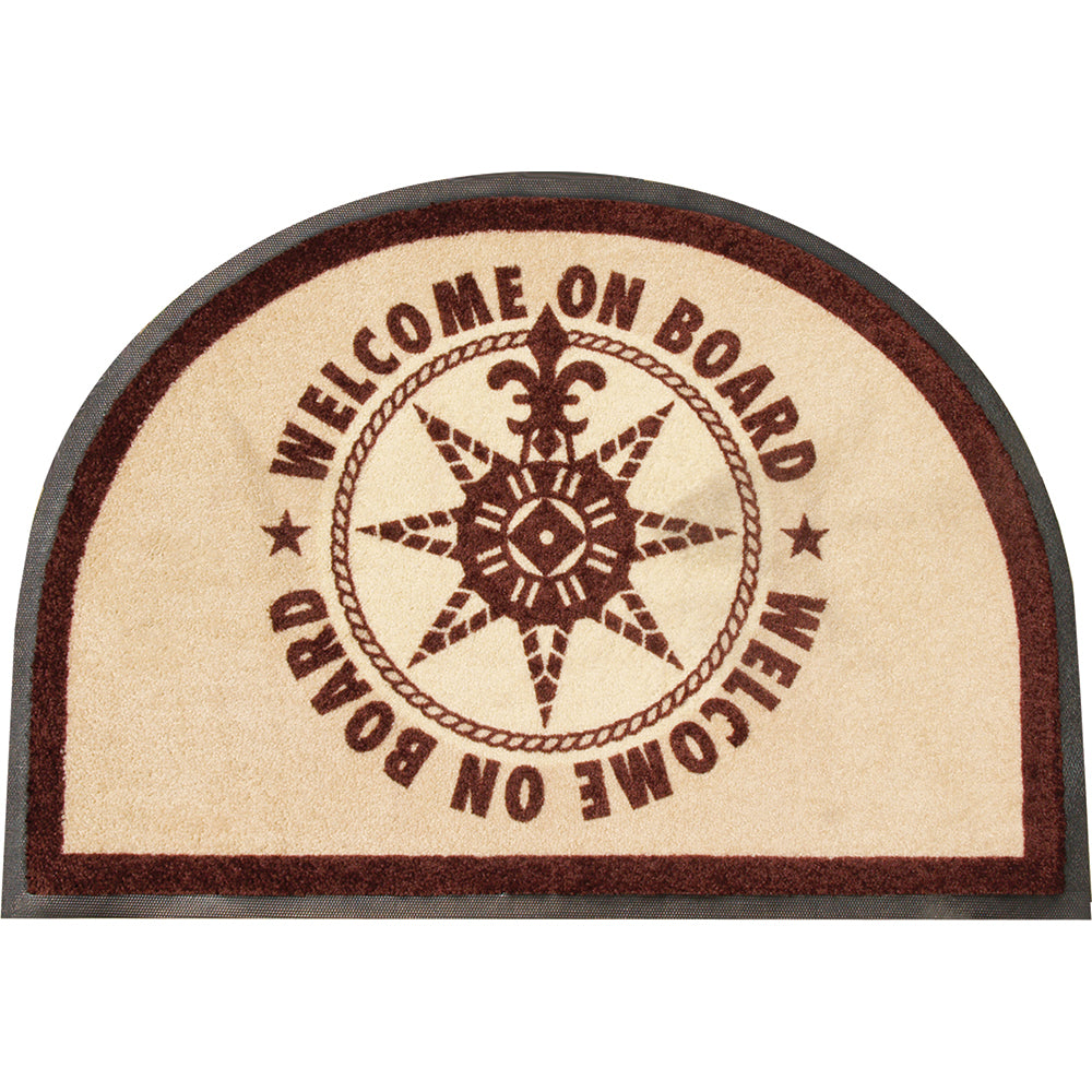 Marine Business NonSlip WELCOME ON BOARD HalfMoonShaped Mat  Brown 41218
