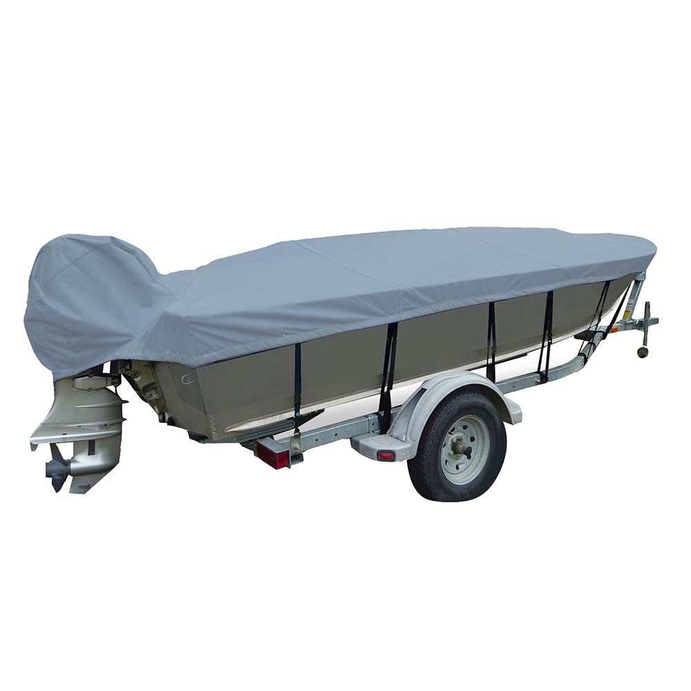 Carver PolyFlex II Narrow Series StyledtoFit Boat Cover f155 VHull Fishing Boats  Grey 70125F10