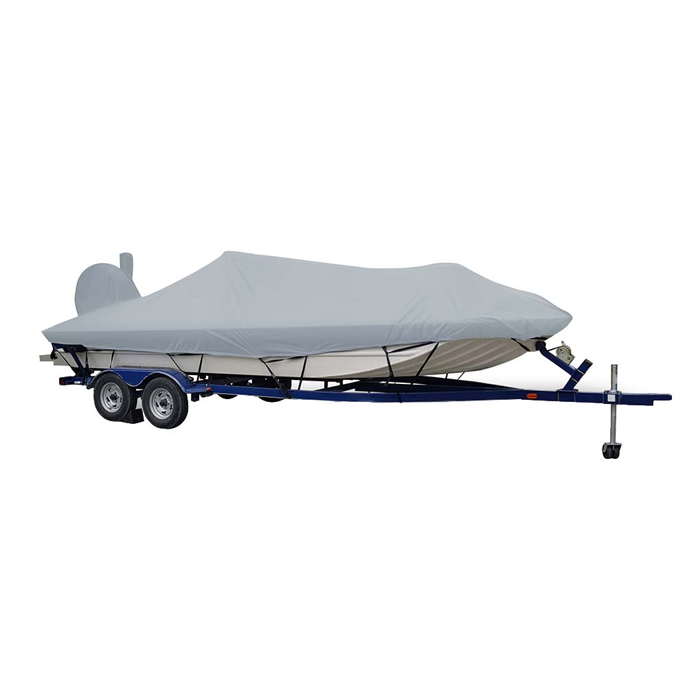 Carver SunDURA Extra Wide Series StyledtoFit Boat Cover f185 Aluminum Modified V Jon Boats  Grey 71418XS11