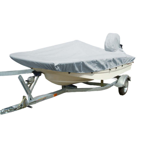 Carver SunDURA StyledtoFit Boat Cover f155 Whaler Style Boats with Side Rails Only  Grey 71515S11
