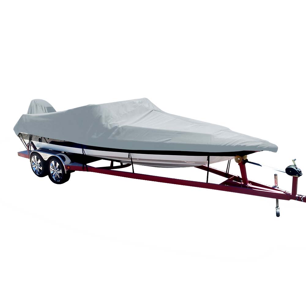 Carver PolyFlex II StyledtoFit Boat Cover f175 Ski Boats with Low Profile Windshield  Grey 74017F10
