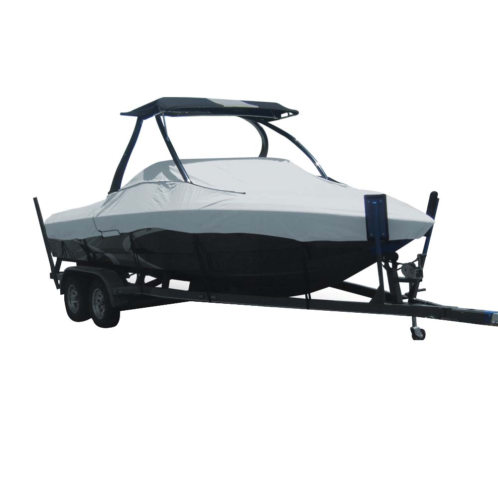 Carver SunDURA Specialty Boat Cover f195 Tournament Ski Boats wTower  Grey 74519S11