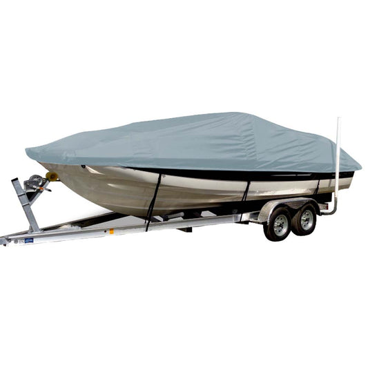 Carver SunDURA StyledtoFit Boat Cover f195 Sterndrive Deck Boats wLow Rails  Grey 75119S11