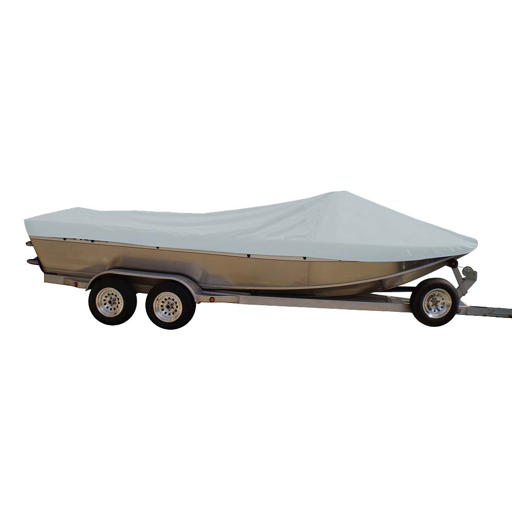 Carver SunDURA StyledtoFit Boat Cover f185 Sterndrive Aluminum Boats wHigh Forward Mounted Windshield  Grey 79118S11