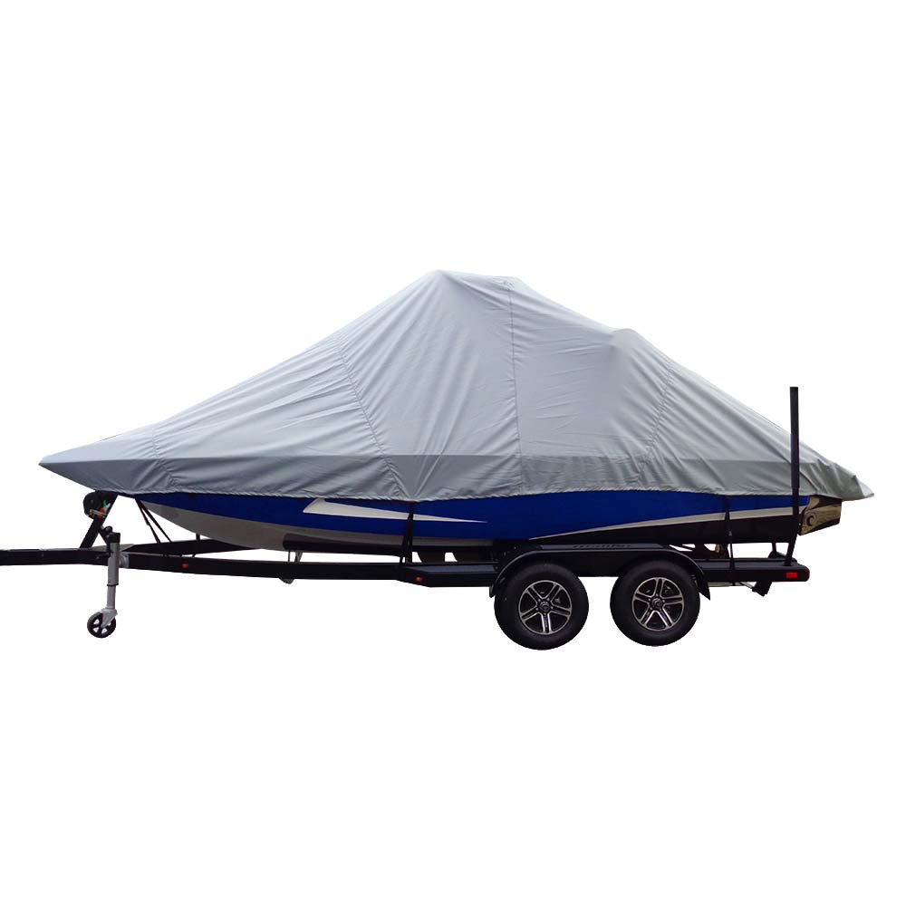 Carver SunDURA Specialty Boat Cover f215 Inboard Tournament Ski Boats wWide Bow  Swim Platform  Grey 82121S11