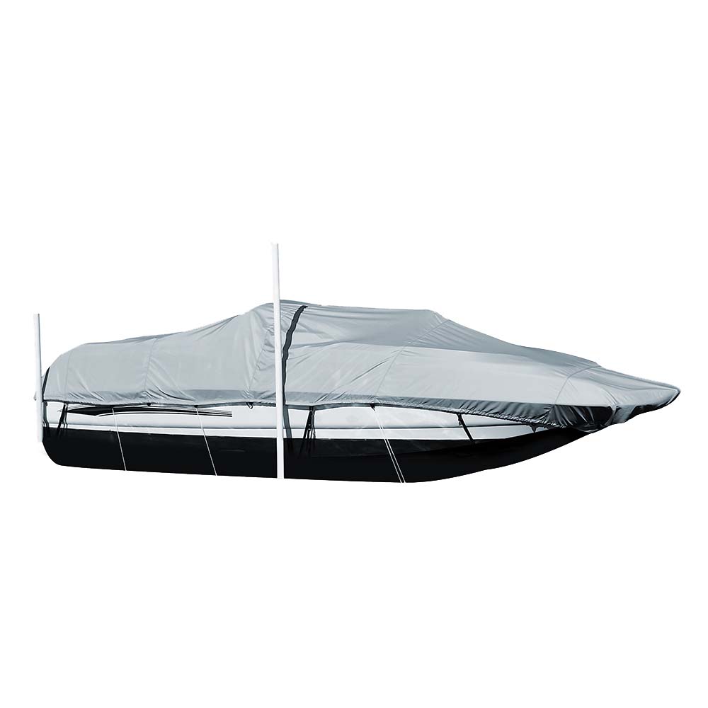 Carver SunDURA StyledtoFit Boat Cover f225 Sterndrive Deck Boats wWalkThru Windshield  Grey 95122S11