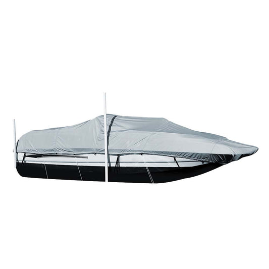 Carver SunDURA StyledtoFit Boat Cover f225 Sterndrive Deck Boats wWalkThru Windshield  Grey 95122S11