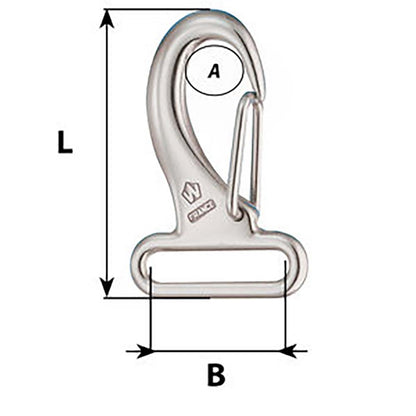 Wichard Webbing Snap Hook  30mm  Length 60mm 02284
