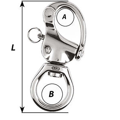 Wichard HR Snap Shackle  Large Bail  Length 80mm 02373
