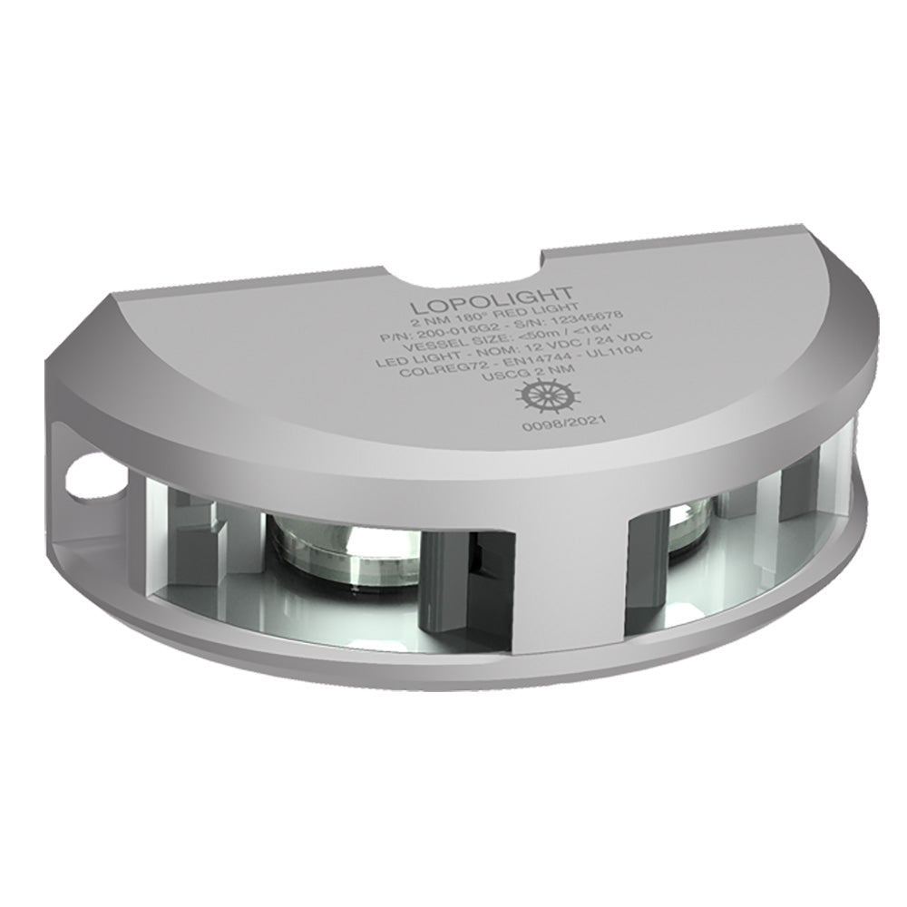 Lopolight Series 200024  Navigation Light  2NM  Vertical Mount  White  Silver Housing  6M Cable 200024G2 6M
