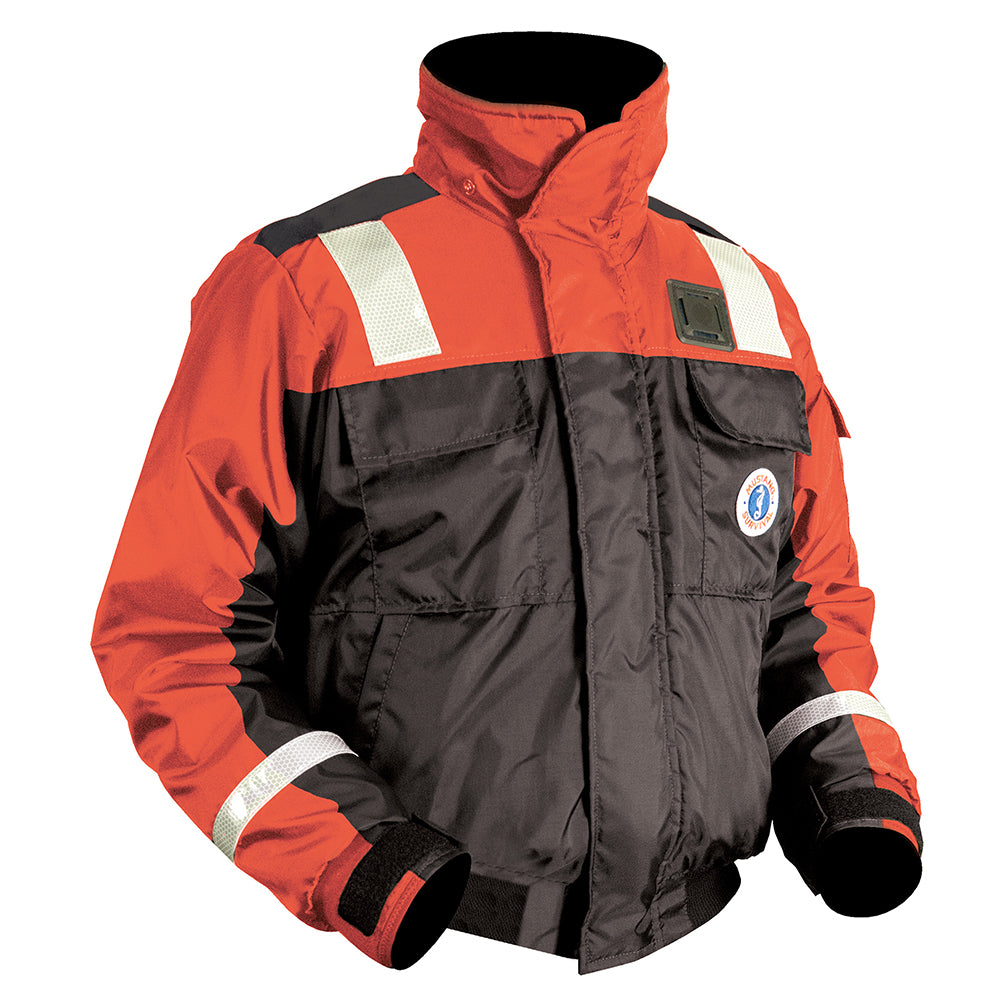 Mustang Classic Flotation Bomber Jacket wReflective Tape  OrangeBlack  XXL MJ6214T133XXL206