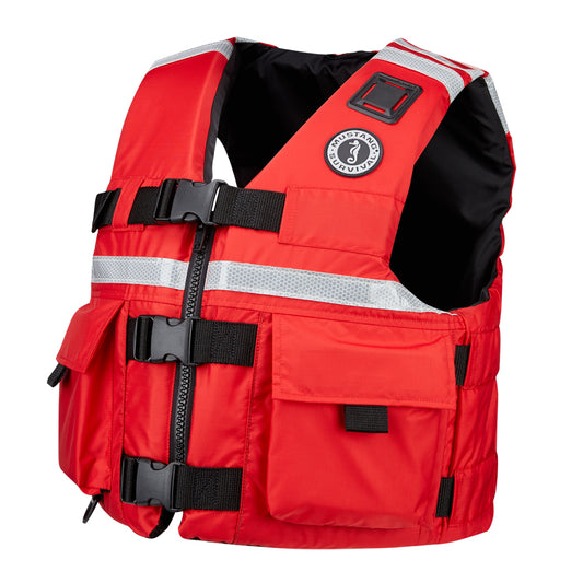 Mustang SAR Vest wSOLAS Reflective Tape  Red  Small MV56064S216