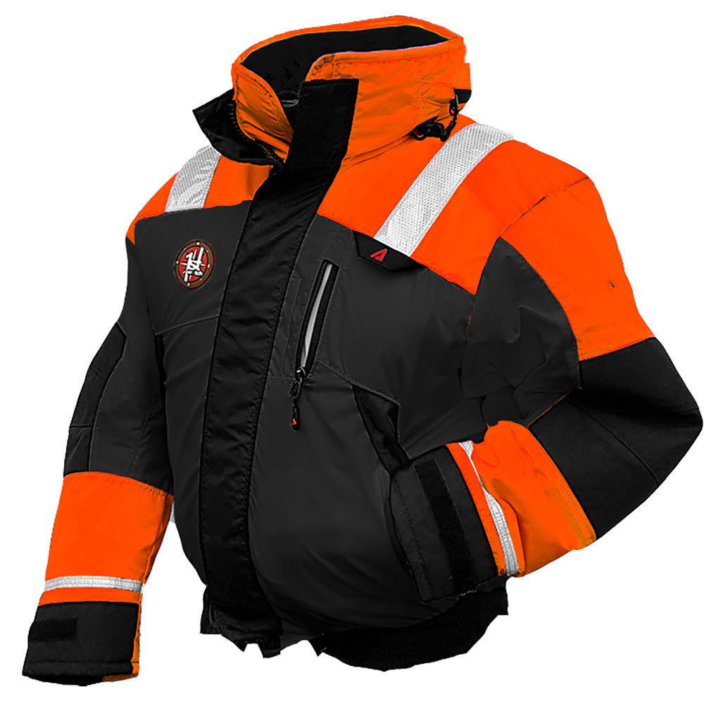 First Watch AB1100 Flotation Bomber Jacket  HiVis OrangeBlack  XL AB1100OBXL