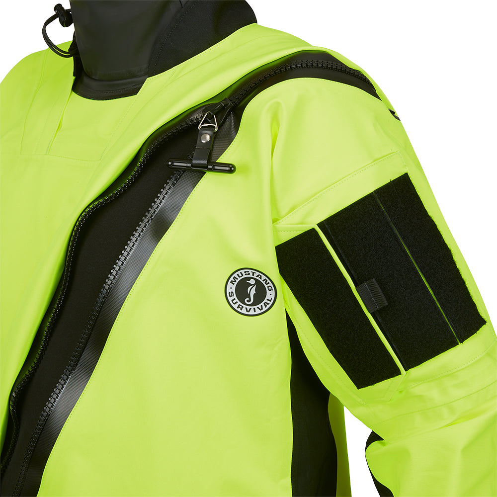 Mustang Sentinel Series Water Rescue Dry Suit  Fluorescent Yellow GreenBlack  Large 1 Long MSD62403251L1L101