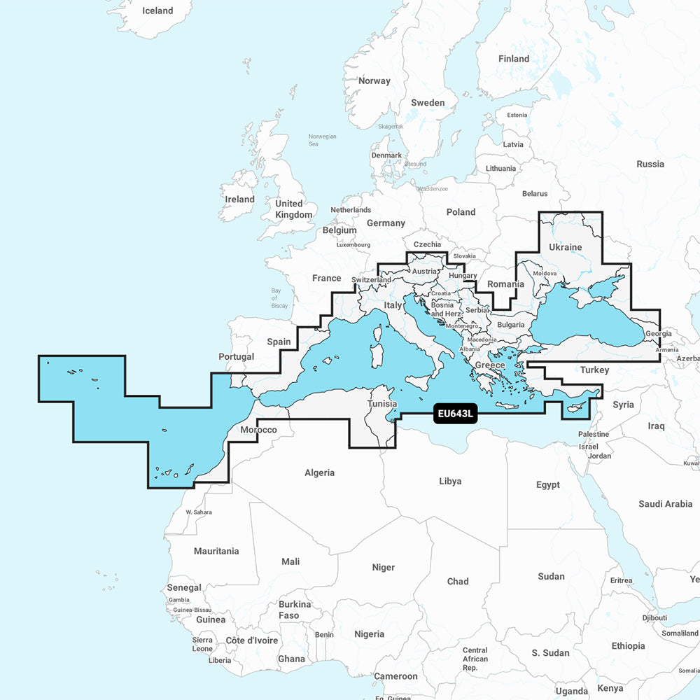 Garmin Navionics NSEU643L  Mediterranean  Black Sea  Marine Chart 010C127220