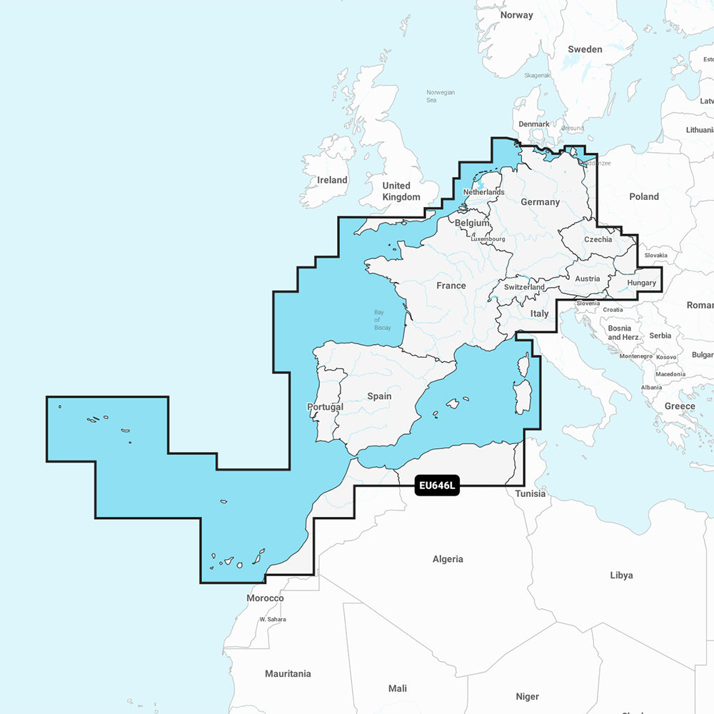 Garmin Navionics NSEU646L  Europe Central  West  Marine Chart 010C127520