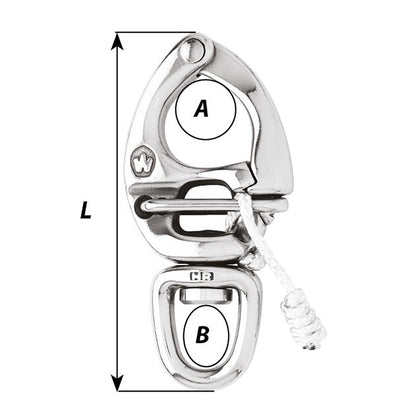 Wichard HR Quick Release Snap Shackle With Swivel Eye  90mm Length  33564 02675