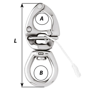 Wichard HR Quick Release Snap Shackle With Large Bail  90mm Length  33564 02774
