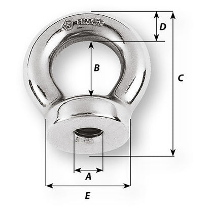 Wichard 12mm Eye Nut  Thread M16 x 200mm 06368