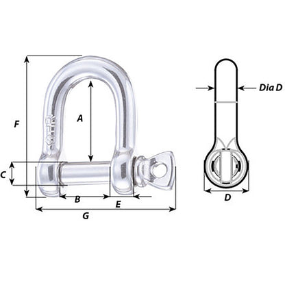 Wichard HR D Shackle  20mm Diameter  2532 11209