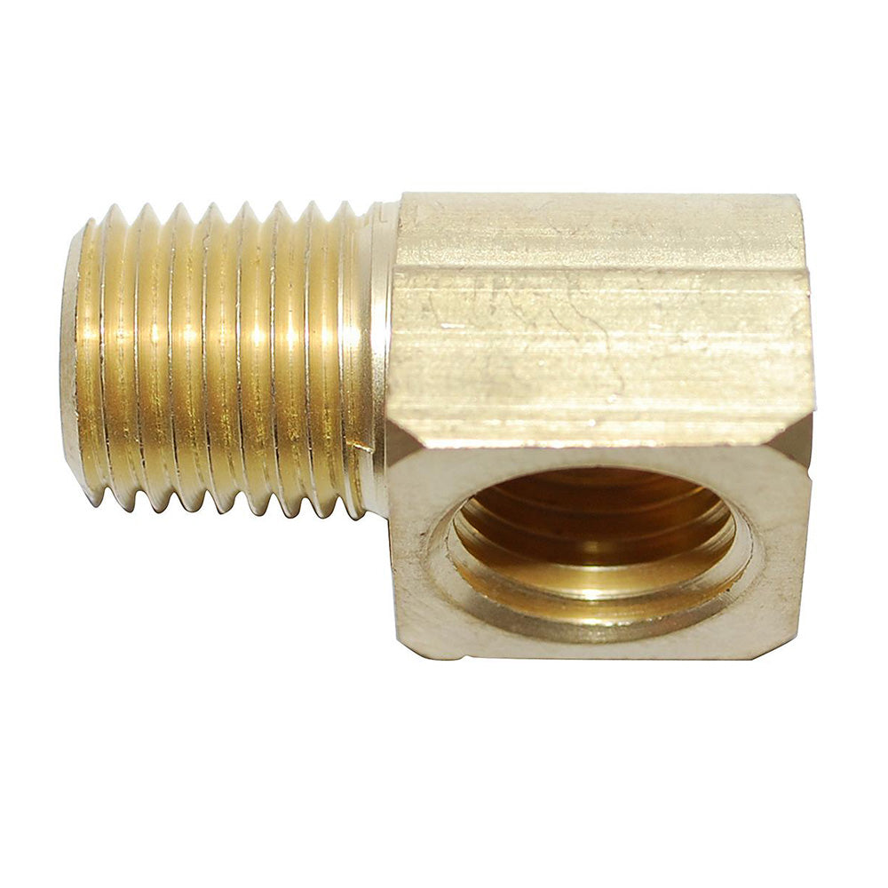 Attwood Universal 90 Degree Elbow  14 NPT x 14 NPTF  Brass 88876