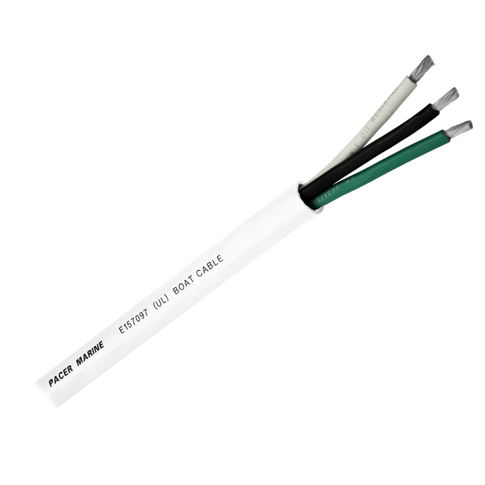 Pacer Round 3 Conductor Cable  250  163 AWG  Black Green  White WR163250