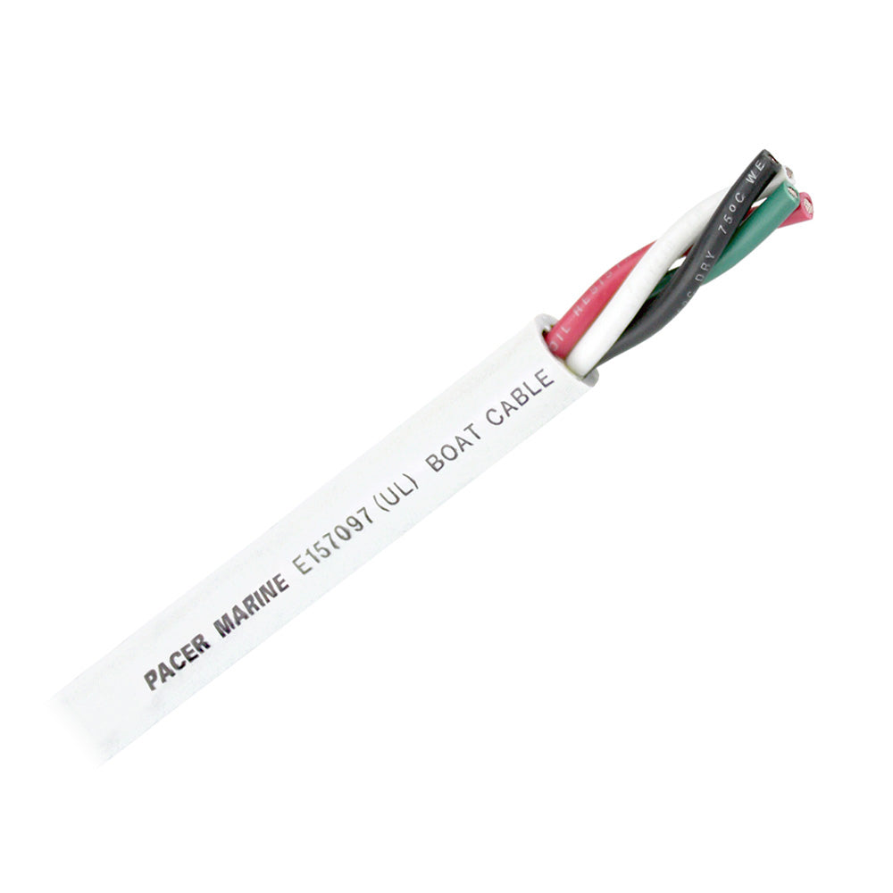 Pacer Round 4 Conductor Cable  250  104 AWG  Black Green Red  White WR104250