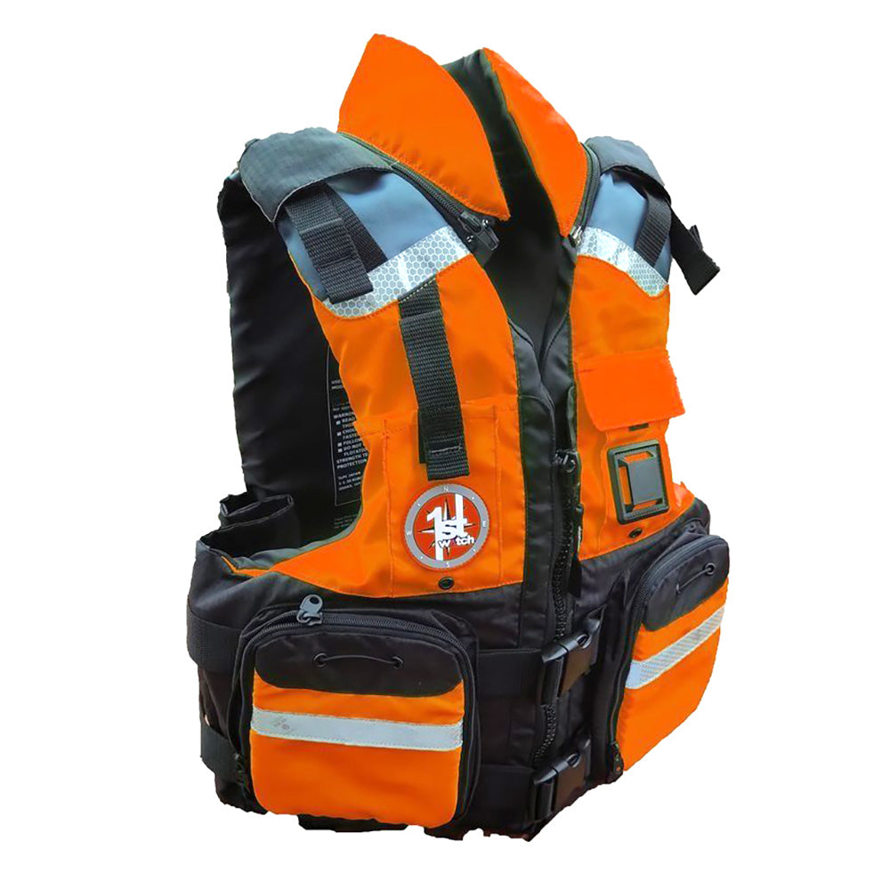 First Watch AV800 4 Pocket Vest HiVis  OrangeBlack  LXL AV800OBLXL