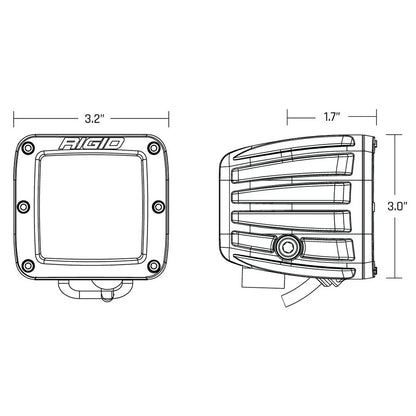 RIGID Industries DSeries Spot wAmber Pro Lens  Pair 20252